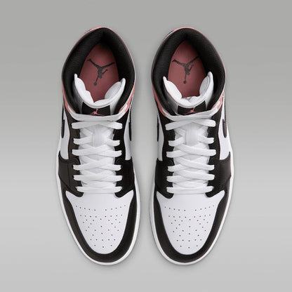 Air Jordan 1 Mid Men's Shoes White/Rust Pink/Black