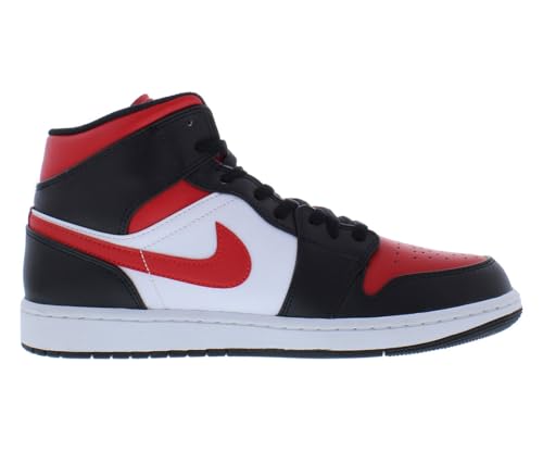 Nike Men's Air Jordan 1 Mid SE Sneaker Black Red Fire White