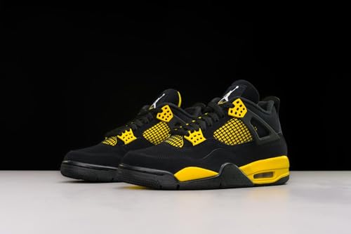 Nike Jordan 4 Retro Mens Shoes Black/White-tour Yellow