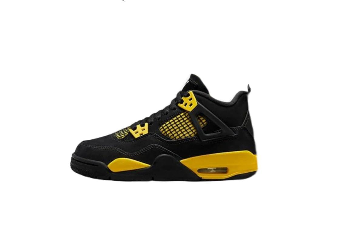 AIR JORDAN 4 Retro Grade School Black/White-Tour Yellow 408452-017 7Y